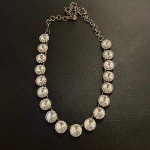 J Crew Brulee Necklace Aurora Borealis Rhinestones Sparkly Crystals Gold Tone